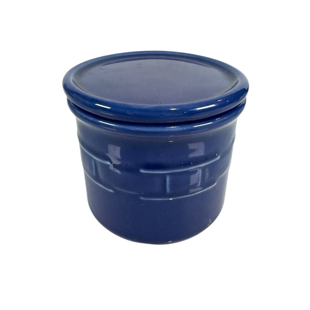 Longaberger Salt Crock Pottery Woven Traditions With Lid / Coaster